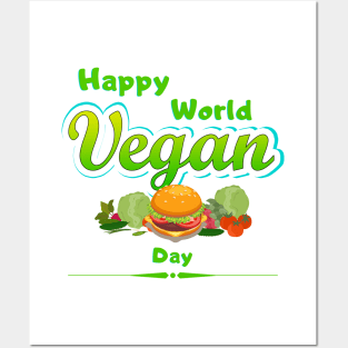 Happy World Vegan Day Posters and Art